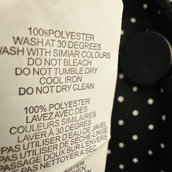 NASTY GAL Button Up Black & White Polka Dot Mini Dress – Size 6 - Picture 5 of 7